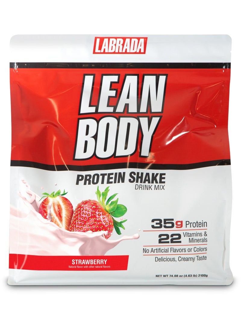 LABRADA Lab Lean Body Meal Replacement Shake Bag 4.63lb Strawberry - Image 1